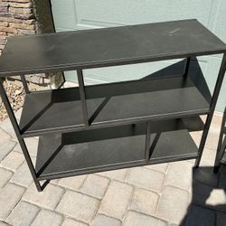 2 Modern 3-Tier Metal Shelving Units
