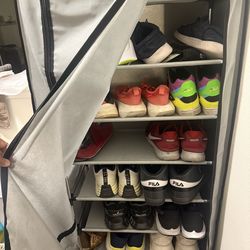 6-foot portable shoe closet with zipper compact