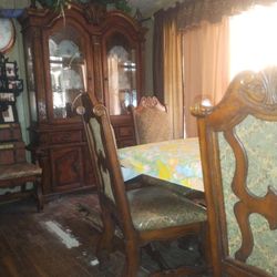 Solid Wood Cabinet With Table