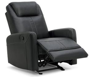Leather Recliner Chair, Manual Reclining Chair Glider Recliner with Adjustable Backrest/Footrest & Comfortable Armrest for Living Room Bedroom Home Th