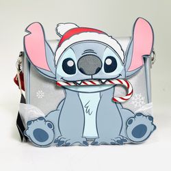 Loungefly Disney Stitch Holiday Glitter Snowflake Crossbody Bag