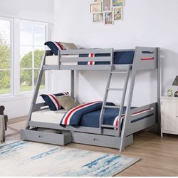 Twin Full Bunk Bed With Under drawers Please Read Description For More Information 