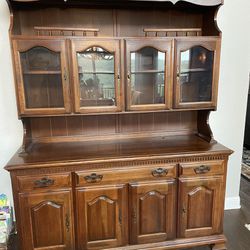 Antique Cherry Breakfront China Cabinet