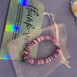 Fruit grape charmed clay beaded bracelet 🫶🏼