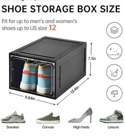New 12 Pack Large Shoe Storage Boxes Clear