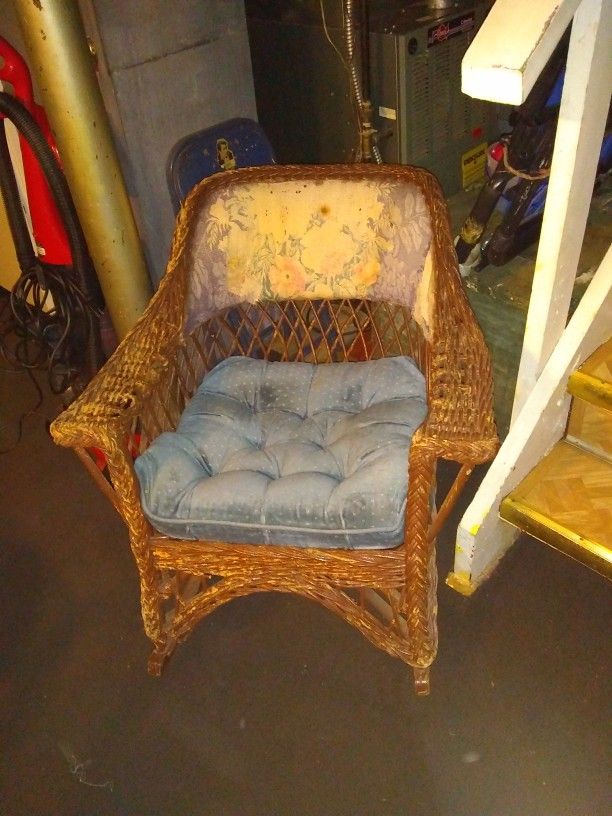 Antique wicker rocking chair