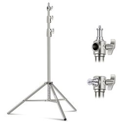 New NEEWER 102"/2.6m Stainless Steel Light Stand, Spring Cushioned Heavy Duty Photography Tripod Stand with 1/4” to 3/8” Universal Screw Adapter for S