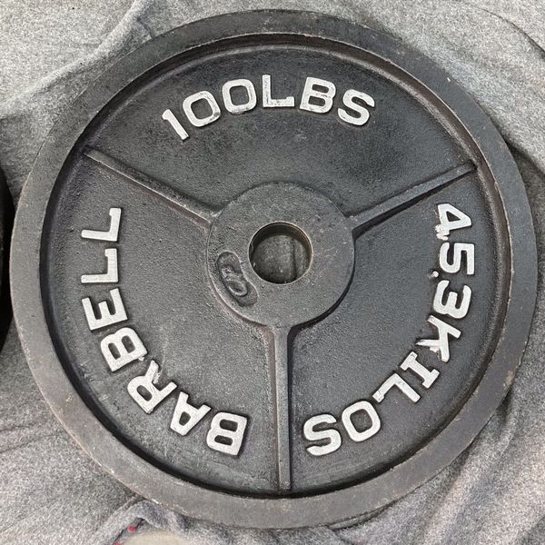 100 lb Olympic weight plate set x2 200 lbs plates total weights weight