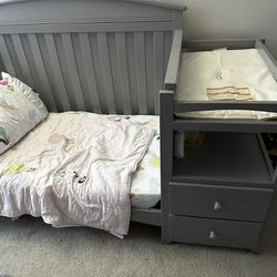 Crib/Toddler Bed, Full Dresser & TV