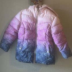 Toddler Girls 2T/3T Ombre Butterfly Puffer Jacket 