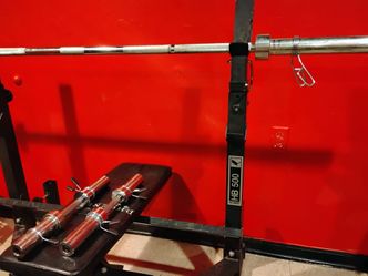 7ft Olympic pole + 2 curl bars and tricep set with clips