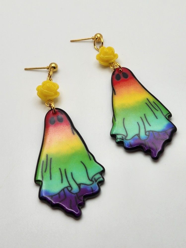 Rose Ghost Earrings