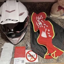 Size S: LS2 Blaze Gloss White Motorcross Helmet MSRP $150.00 WORN ONCE 2 HOURS
