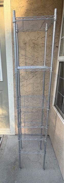Tall metal wire shelving unit 68.5” H - great storage