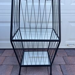 Mid-Century Modern Mirrored/Glass Display Shelf