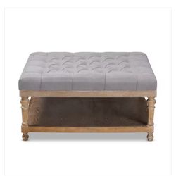 Kelly Grey and Greywashed Storage Ottoman