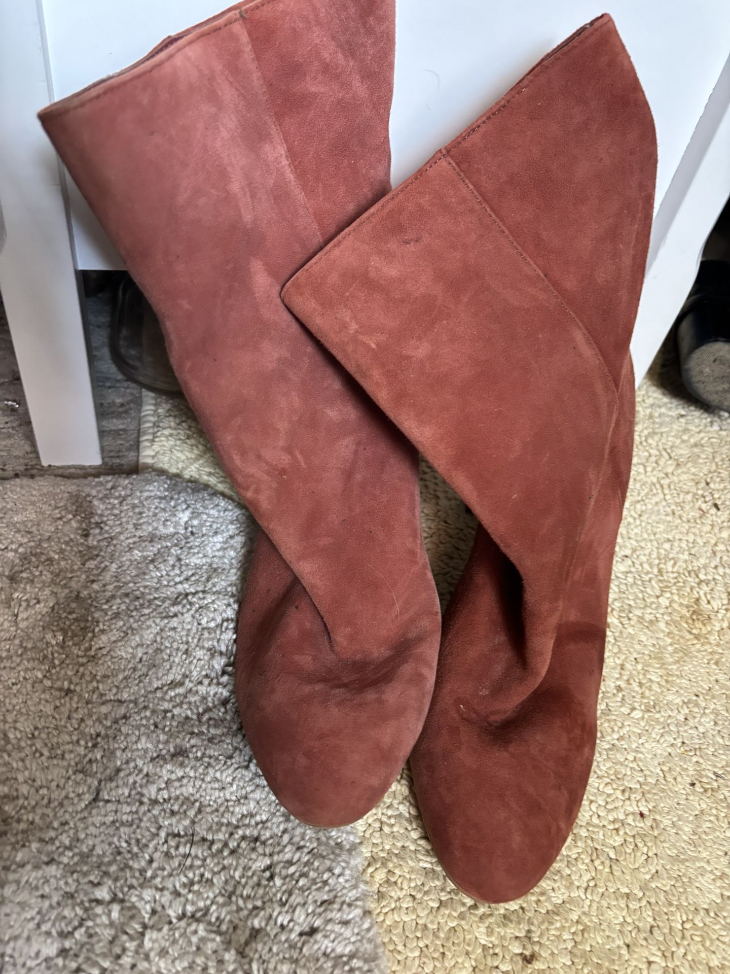 Rust Suede Boots Size 10
