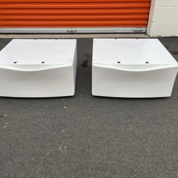 Whirlpool White Laundry Pedestals 13" height 27" wide - Pair