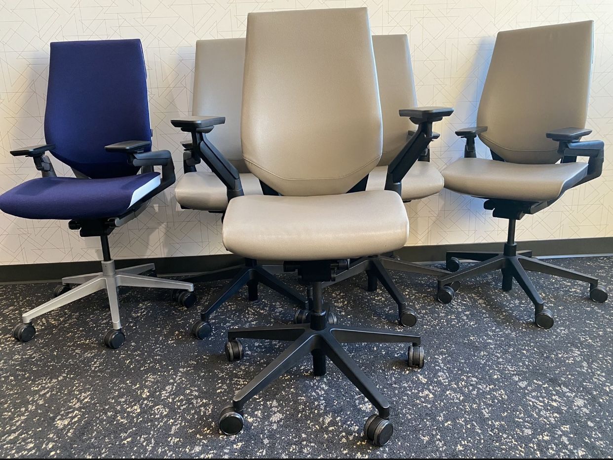 Steelcase Gesture With Wrapped Back In Mica Color Elmosoft Leather