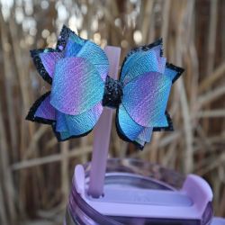 Stanley Tumbler  Purple Bow Straw Topper