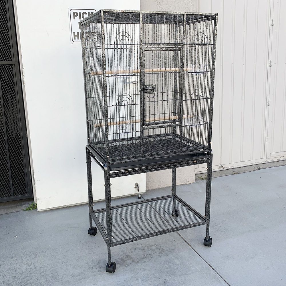 $95 (New) Large 53” bird cage for parakeet parrot cockatiel canary finch lovebird, size 24x17x53”