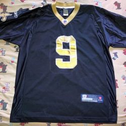 Reebok Drew Brees #9 New Orleans Saints Black Gold NFL Jersey Mens Sz 50-XXL 2XL
