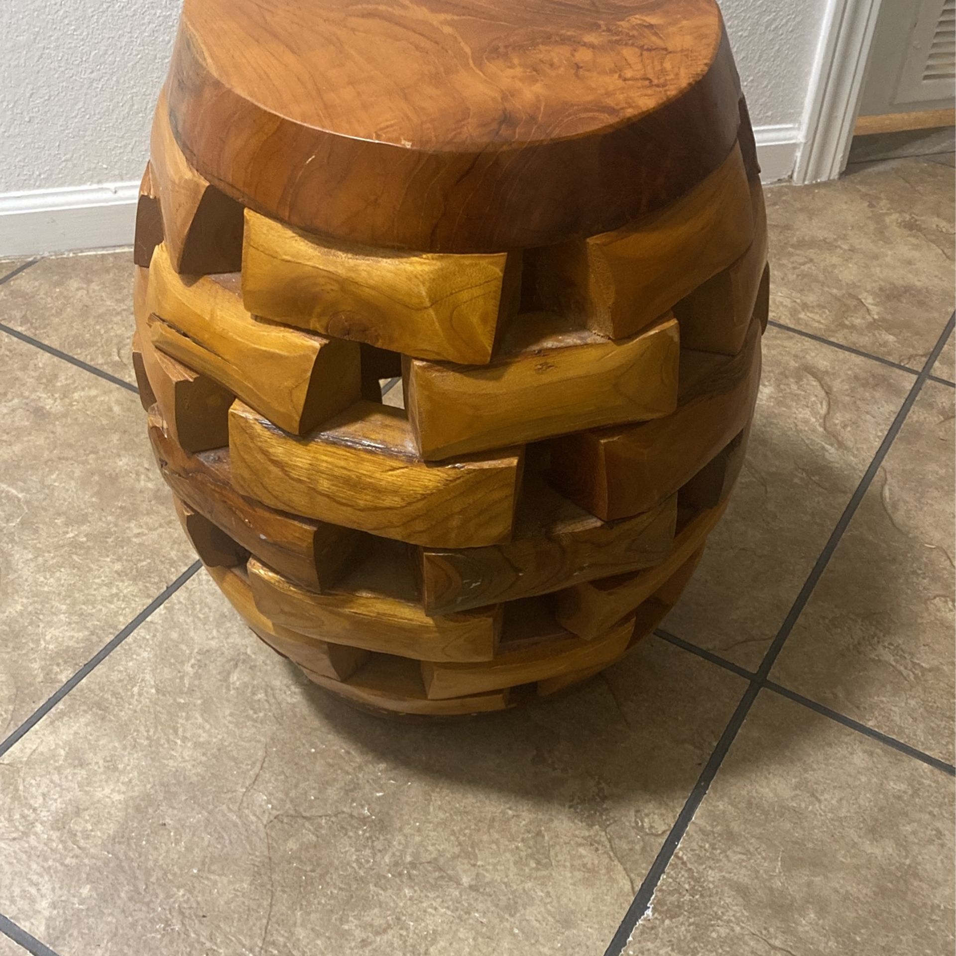 Carved Wooden Stool