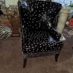 Wingback Leather Bedazzle Chair