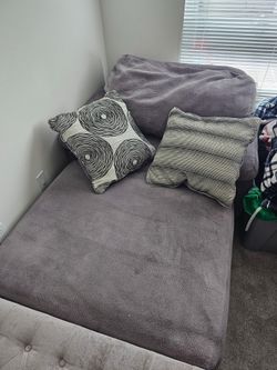Comfort Couch Gray Chaise 41” W x 68” D x 37”H Reading Lounge