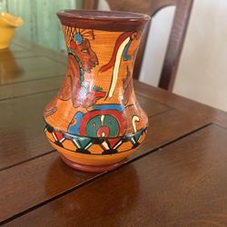Pottery - Pretty + Colorful Mexican Vase