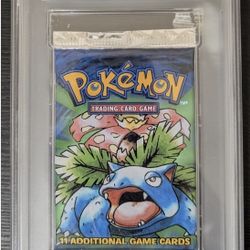 PSA 10 1999 Pokémon Base Set Venusaur Artwork Booster Pack 