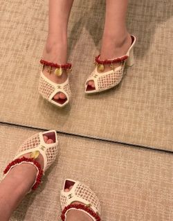 CC 2026 Beach Mules Mesh Cotton Sandals