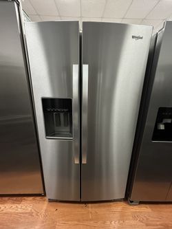 Whirlpool Side By Side Fridge | 36” Stainless | LED Display + Ice & Water Center