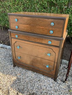 Antique refinished dresser with glass Anthropologie knobs