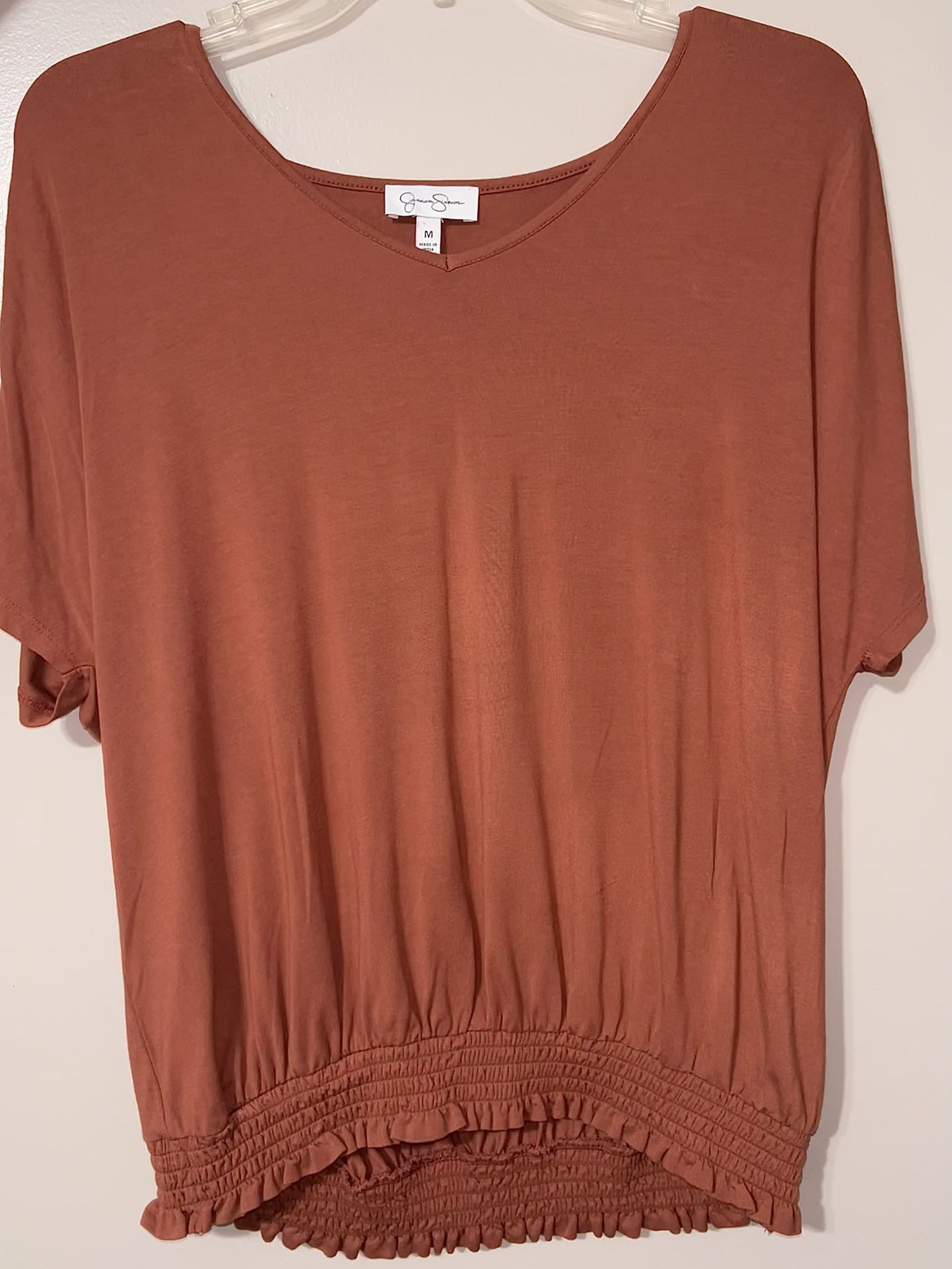 Jessica Simpson Missy Lightweight Dusty Red Medium Top