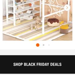 Full Size  Loft Bed Frame with Matress