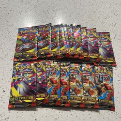 10 Packs Surging Sparks 17 Packs Mega Evolutions Out Of Pokemon Vending Machine 