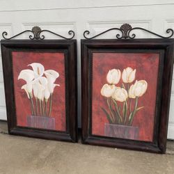 2PC METAL WALL ART DECOR 28”W X 40”H EA.