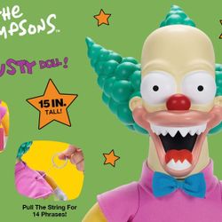 The Simpsons Treehouse Of Horror Talking Krusty Doll 15"