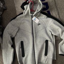 Heather Grey Nike Tech Zip Up Jacket