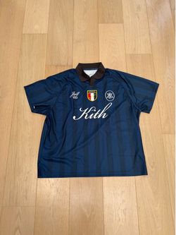 Kith Shadow Stripe Marcel Soccer Jersey 'Gulf'