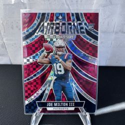 2024 Panini Rookies & Stars Airborne Joe Milton III RC Red Plaid Prizm Cowboys