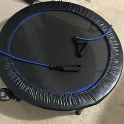 Rebounder trampoline for adults with resistance bands 
