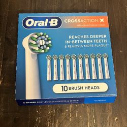 9 New Oral B Crossaction Replacement Heads 