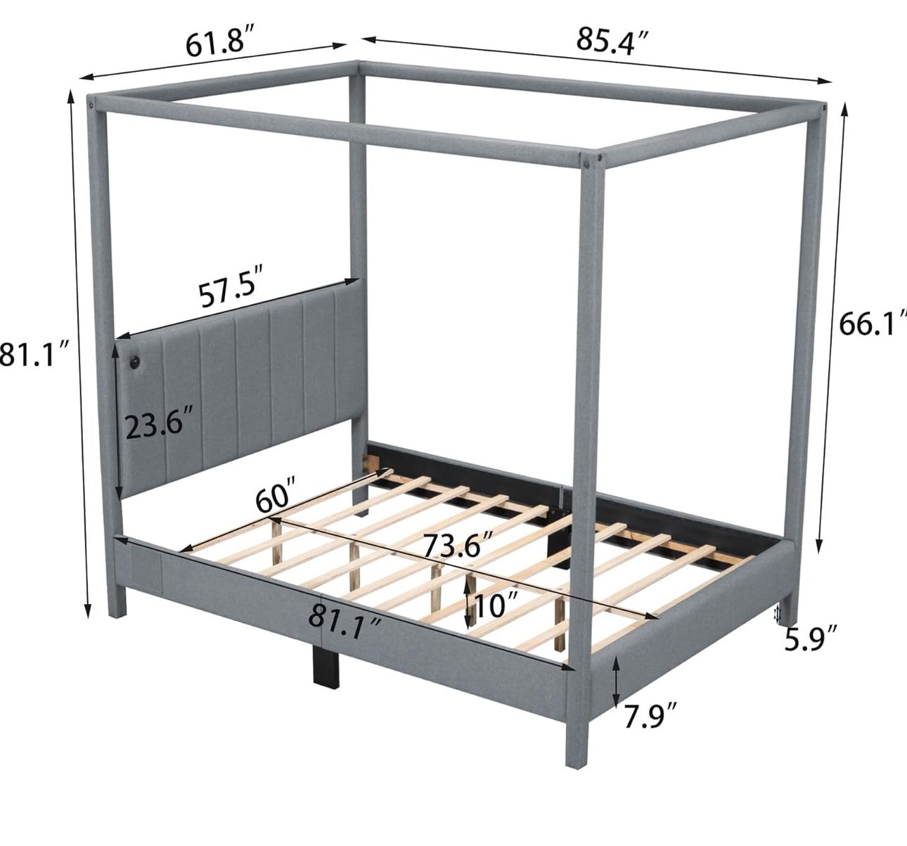 Queen Bed Frame And Curtains Only