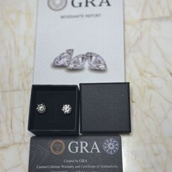 Moissanite Silver Stud Earrings 