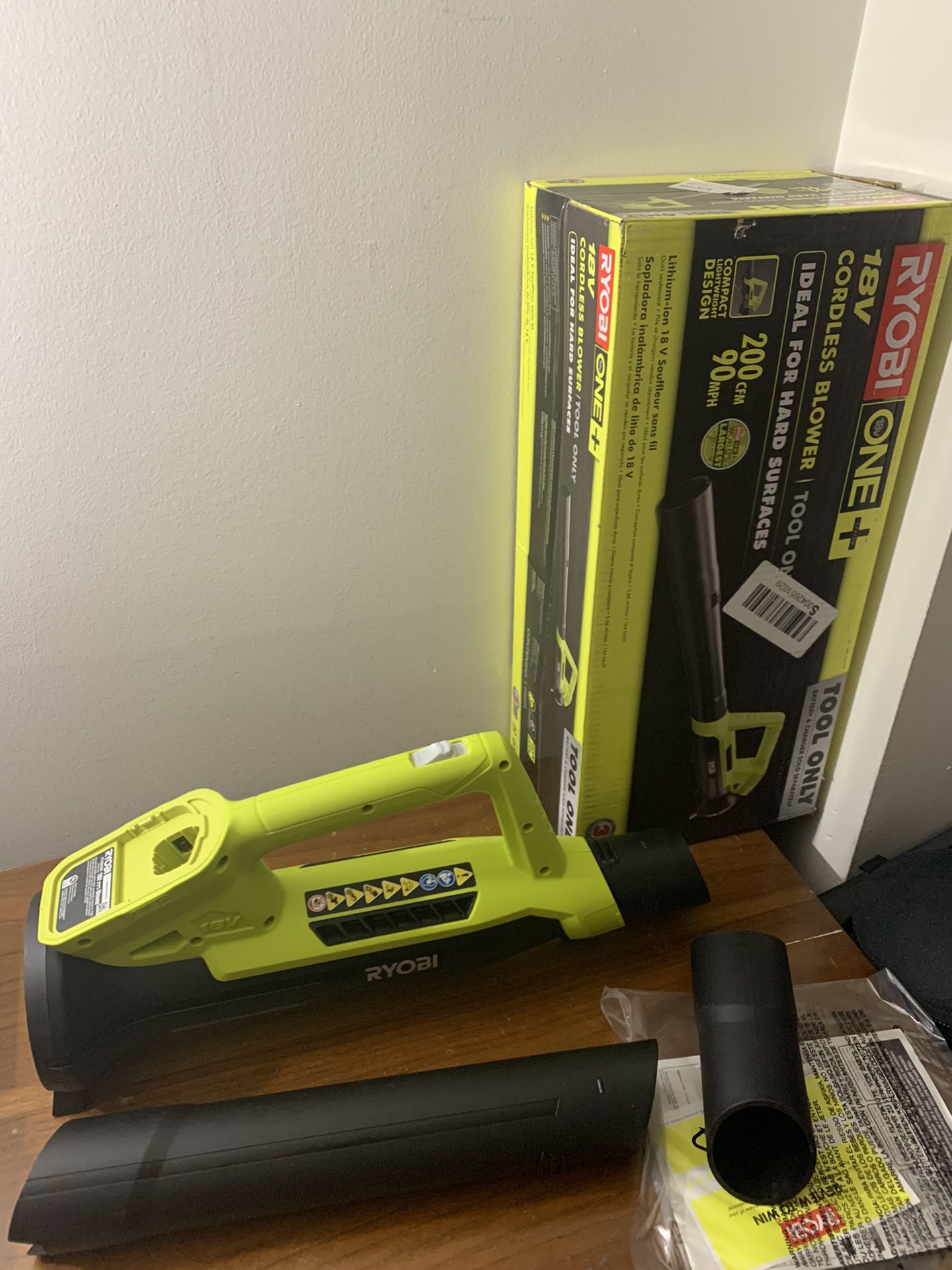 Ryobi ONE+ 90 mph 18V Compact Cordless Leaf Blower (Tool Only). Brand New, Never Used