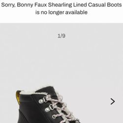 Excellent Condition No Longer Available Bonny Faux Shearling Lined Black Doc Martens 