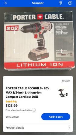 Porter Cable 20V Cordless Drill hKit w/ Battery & Charger – 1/2” Drill Driver