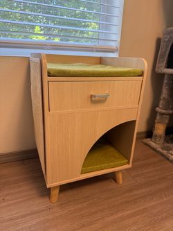 Mid-Century Modern Wooden Cat House / Cat Furniture